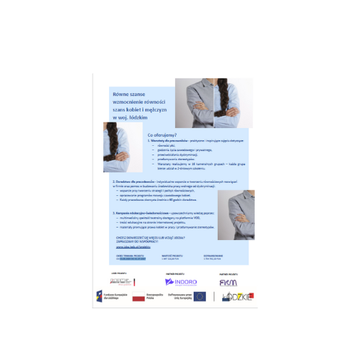Logo Równe szanse wzmocnienie równości szans kobiet i mężczyzn w woj. łódzkim